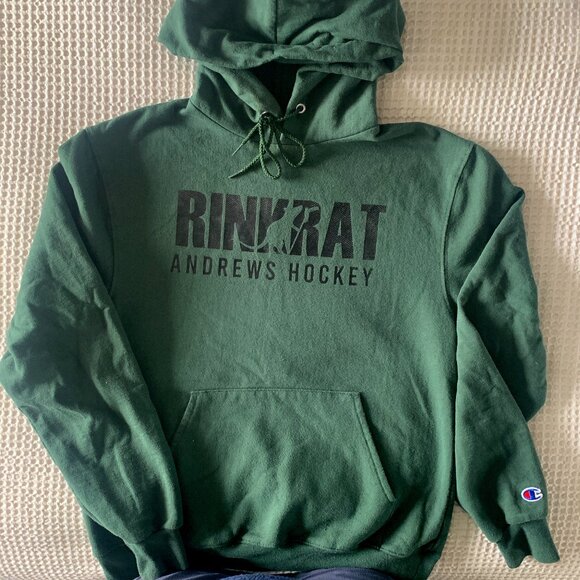 Champion Andrews Hockey Rink Rat Hoodie green size small - Picture 1 of 5